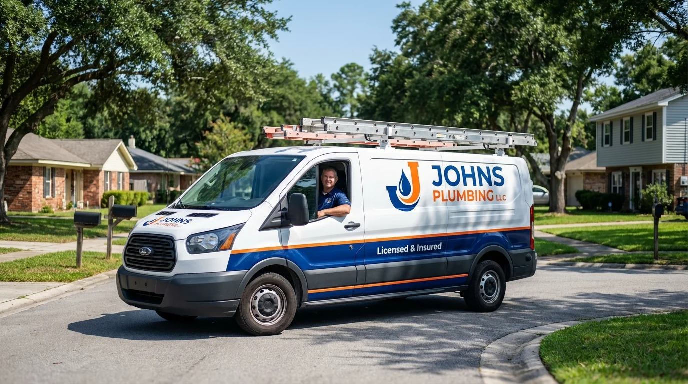 Johns Plumbing LLC service van in South Pekin, IL