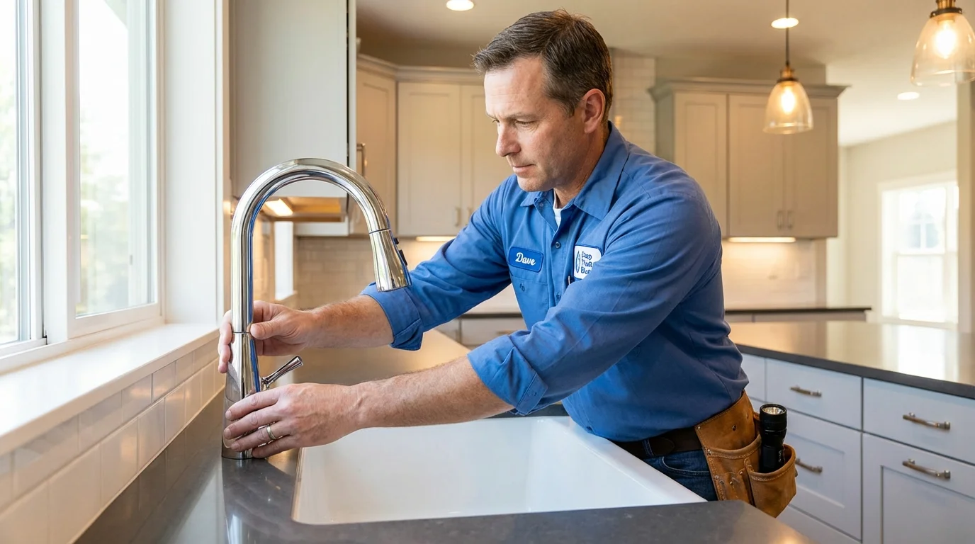 Kitchen faucet installation by Johns Plumbing LLC in South Pekin